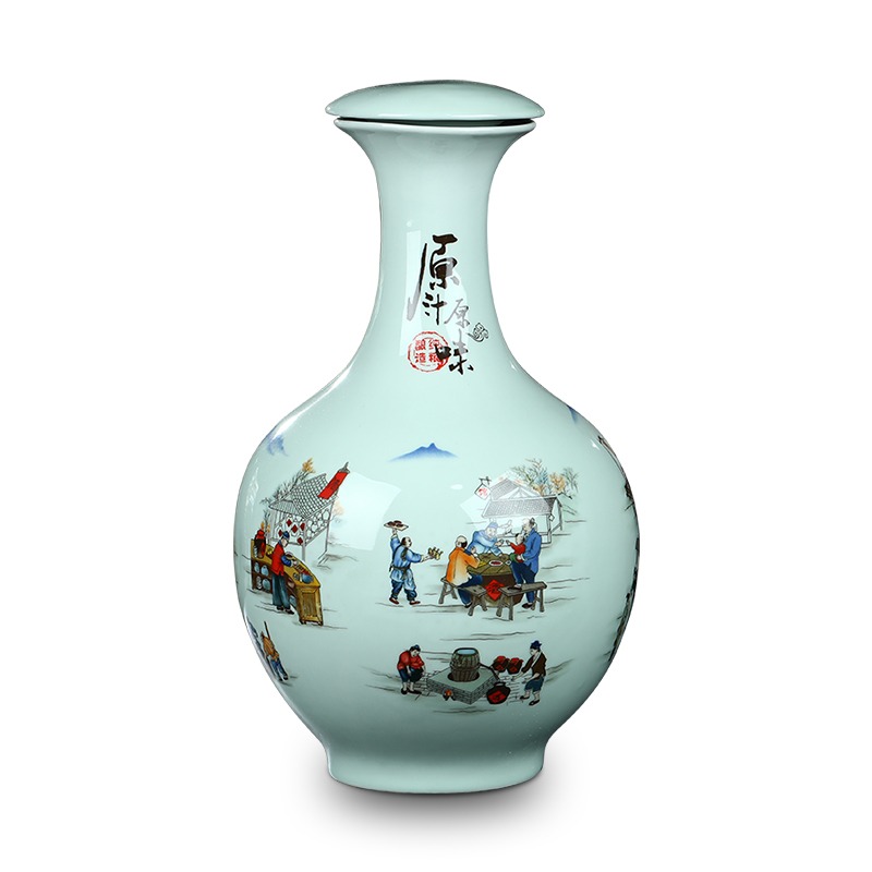 景德鎮1/2/3/5/10斤陶瓷酒瓶空瓶窖藏家用密封酒壺禮盒酒壇子酒罐-細節圖2
