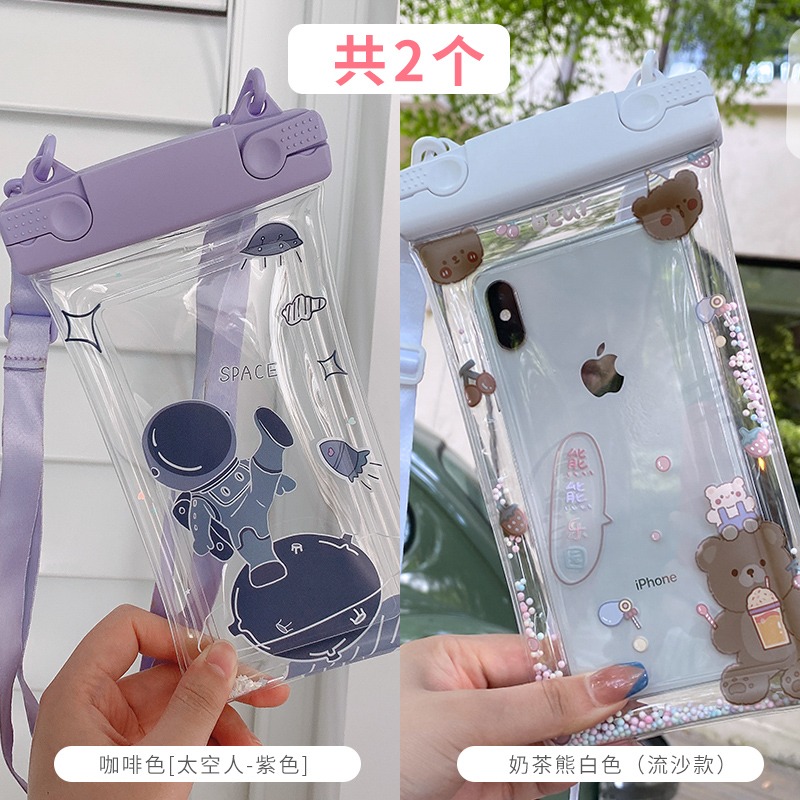 氣囊手機防水袋可觸屏拍照泳池海邊游泳密封潛水套漂流泡溫泉專用-細節圖7