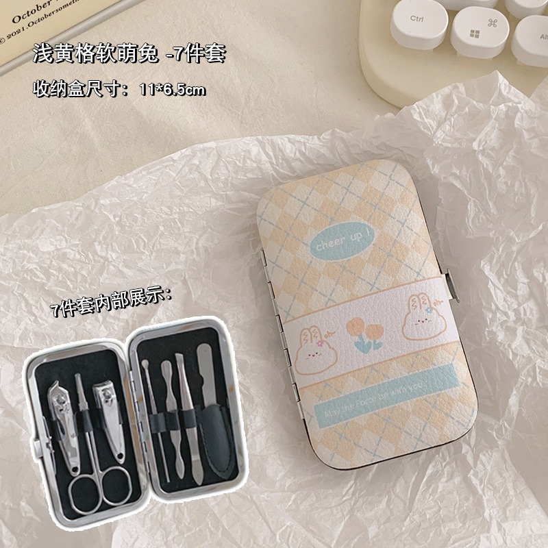 7件套指甲剪套裝家用指甲刀卡通學生便攜可愛指甲鉗少女美甲工具-細節圖7