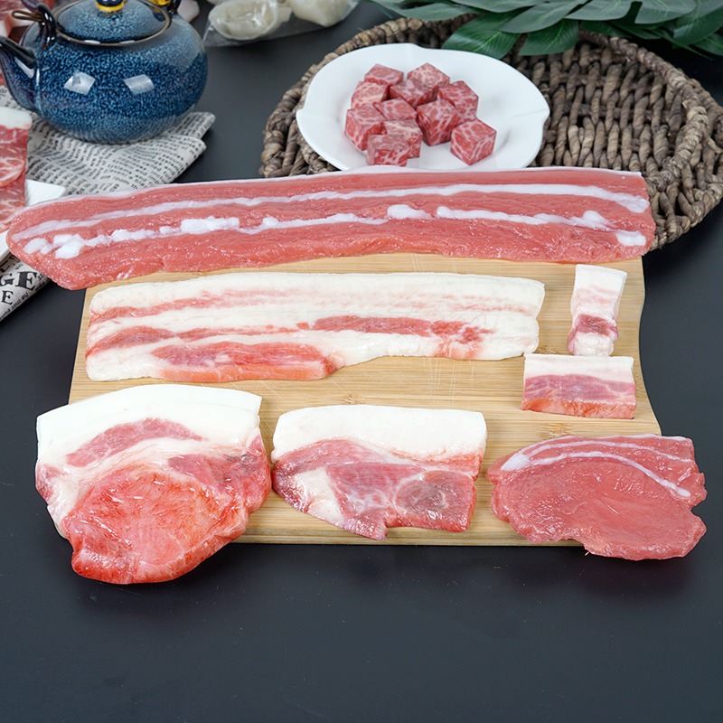 仿真雪花牛肉粒裝飾道具 假牛肉粒模型擺件 牛肉店鋪擺設展示豬肉-細節圖2