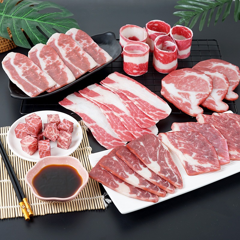 仿真雪花牛肉粒裝飾道具 假牛肉粒模型擺件 牛肉店鋪擺設展示豬肉-細節圖4