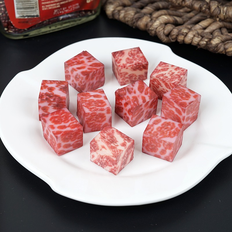仿真雪花牛肉粒裝飾道具 假牛肉粒模型擺件 牛肉店鋪擺設展示豬肉-細節圖9