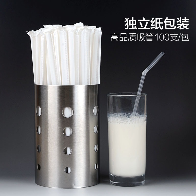 一次性可彎頭塑料吸管透明白色寶寶軟吸管獨立紙包裝產後鮮奶-細節圖4