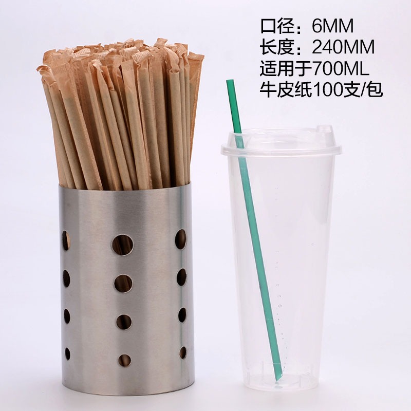 牛皮紙黑色小吸管直尖加長奶茶細吸管一次性黑色獨立包裝藝術吸管-細節圖5