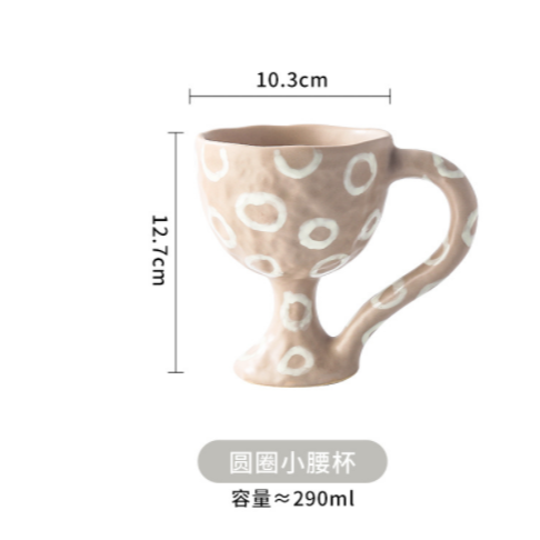 澤滕家手捏不規則異形豹紋高腳香檳杯葡萄紅酒對果汁玻璃杯家用杯-細節圖8