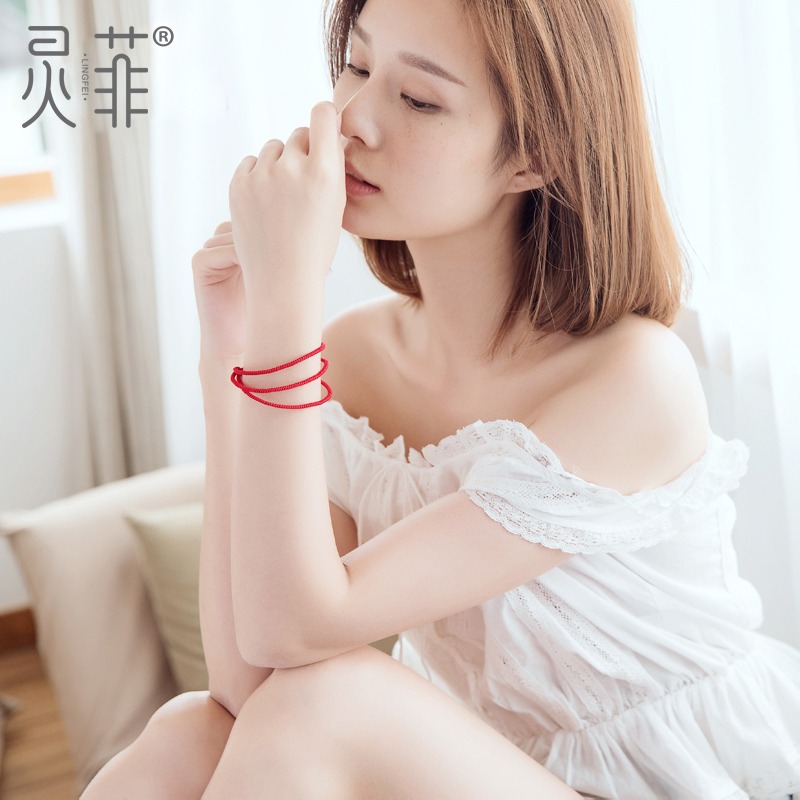 三生繩紅繩手鏈女男金剛結手工編織手繩幸運本命年手串小紅繩飾品-細節圖4
