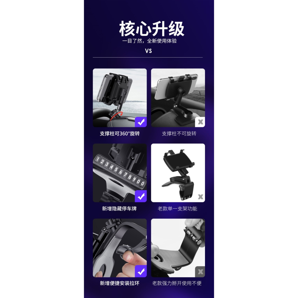 汽車手機車載導航支架新款專用後視鏡架車內裝飾用品內飾改裝大全-細節圖10