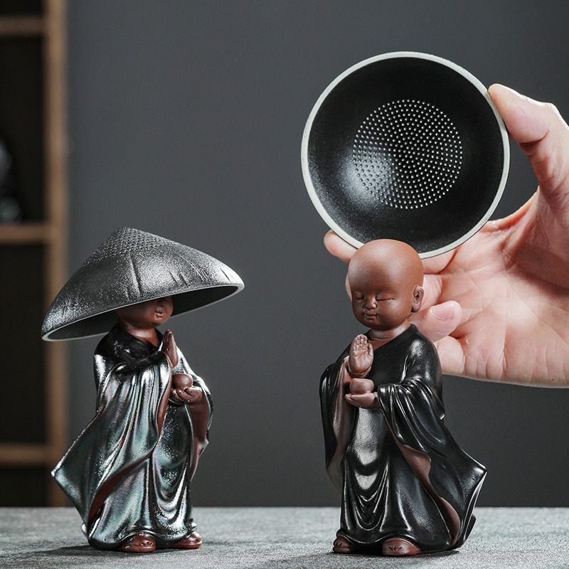 創意陶瓷茶濾茶葉過濾網家用功夫茶具茶漏茶隔濾茶器配件茶寵擺件-細節圖4