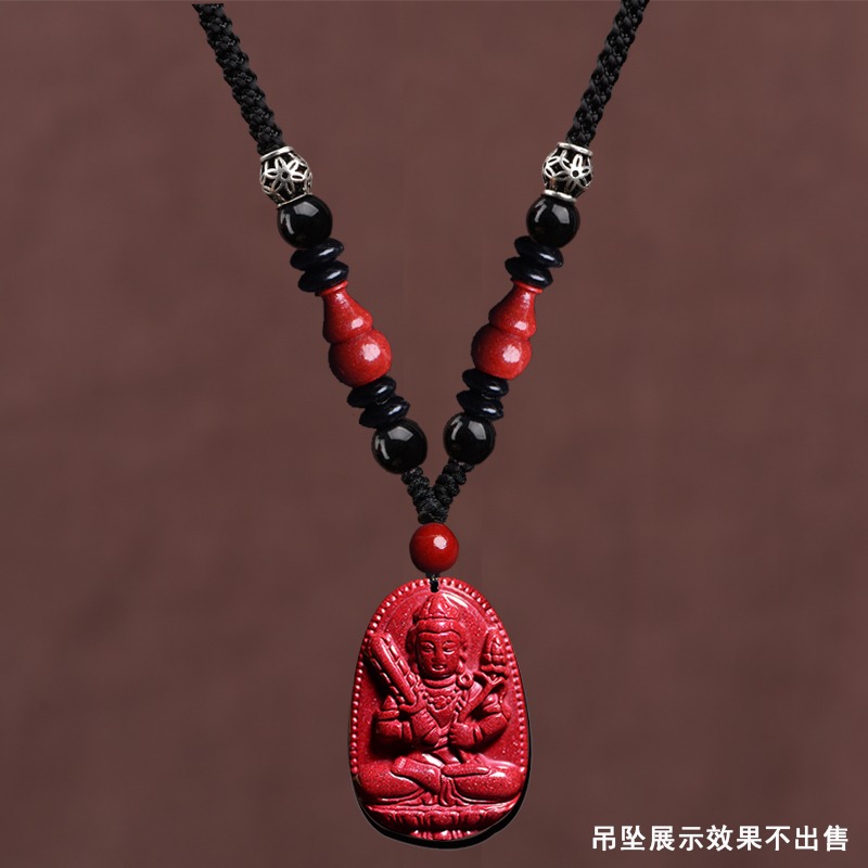 原創紫金帝王硃砂手工編織吊墜女翡翠玉石925銀項鏈繩子掛墜繩男-細節圖4