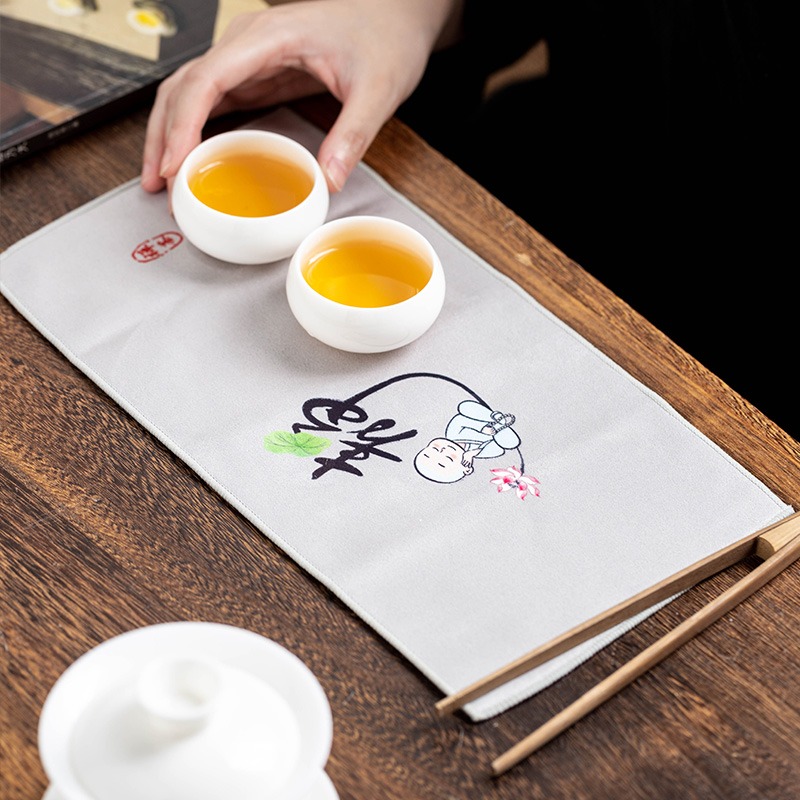 中式強吸水茶巾麂皮絨雙面加厚功夫茶具茶盤專用茶桌抹布茶席茶巾-細節圖5
