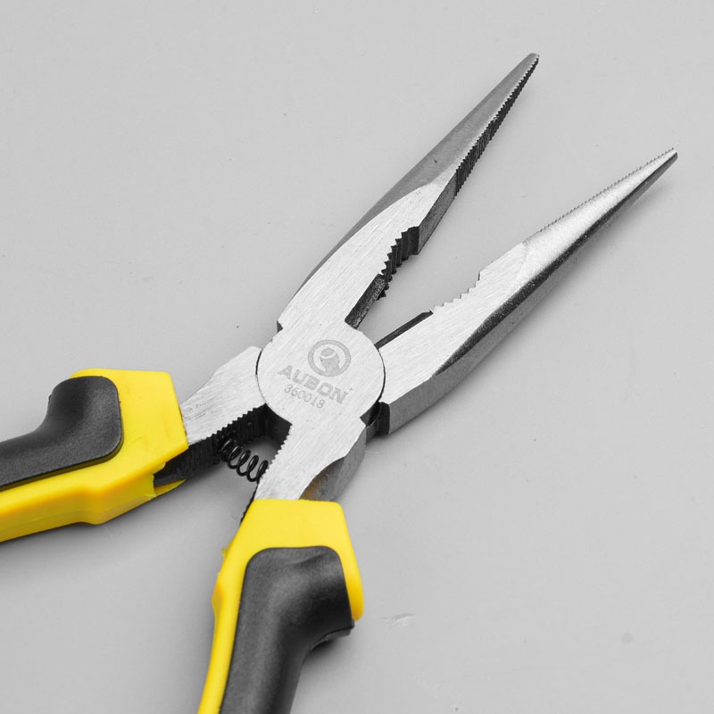 8寸香蕉柄盒裝尖嘴鉗 手動擰鐵絲6寸蛤蟆柄尖嘴鉗斜嘴鉗-細節圖2
