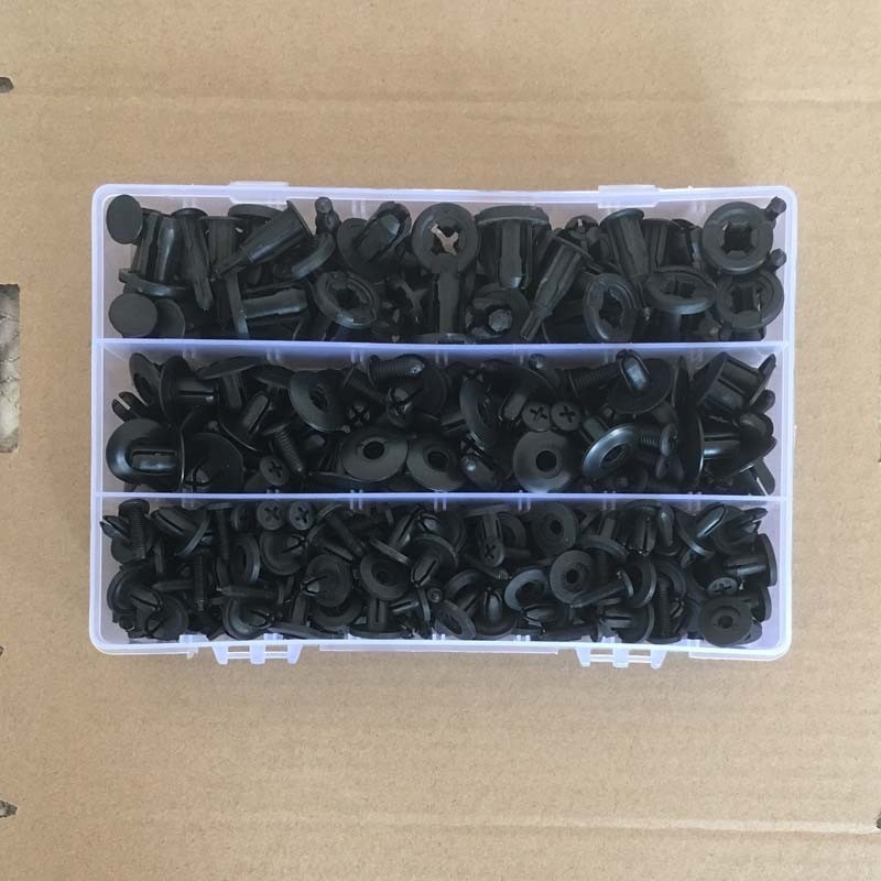 塑料膨脹穿心釘螺絲卡扣保險槓擋泥板葉子板後備箱套盒裝汽車用-細節圖4