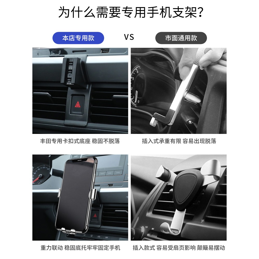 豐田手機車載支架奕澤蘭德酷路澤威馳埃爾法普拉多皇冠汽車專用-細節圖5