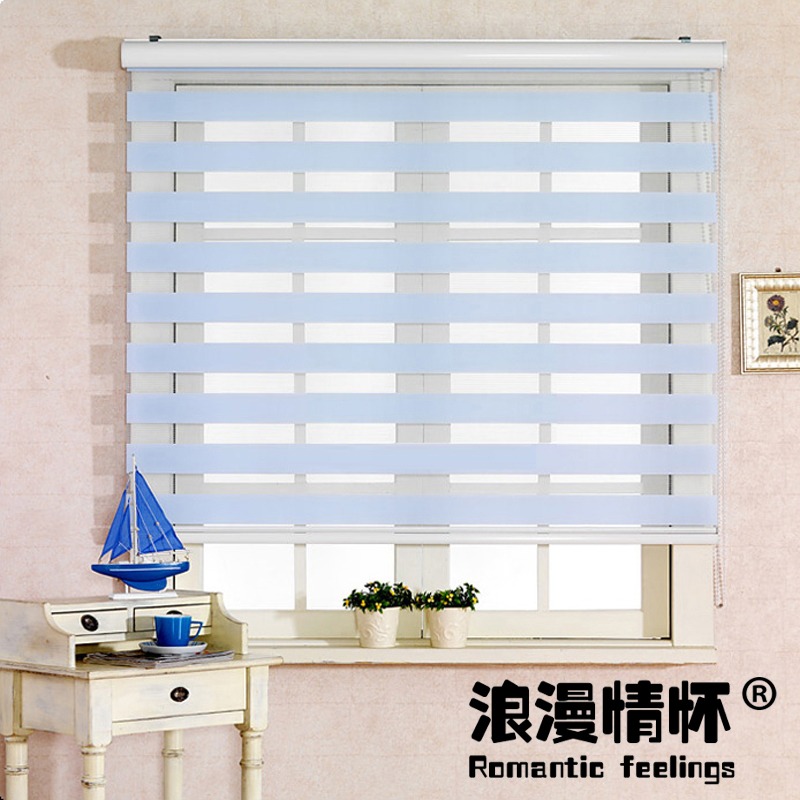 浪漫情懷 韓式柔紗簾斑馬簾百葉辦公室衛生間全遮陽遮光卷簾窗簾-細節圖2