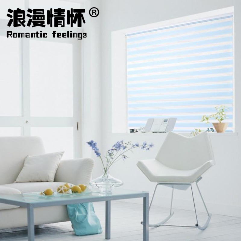 浪漫情懷 韓式柔紗簾斑馬簾百葉辦公室衛生間全遮陽遮光卷簾窗簾-細節圖3
