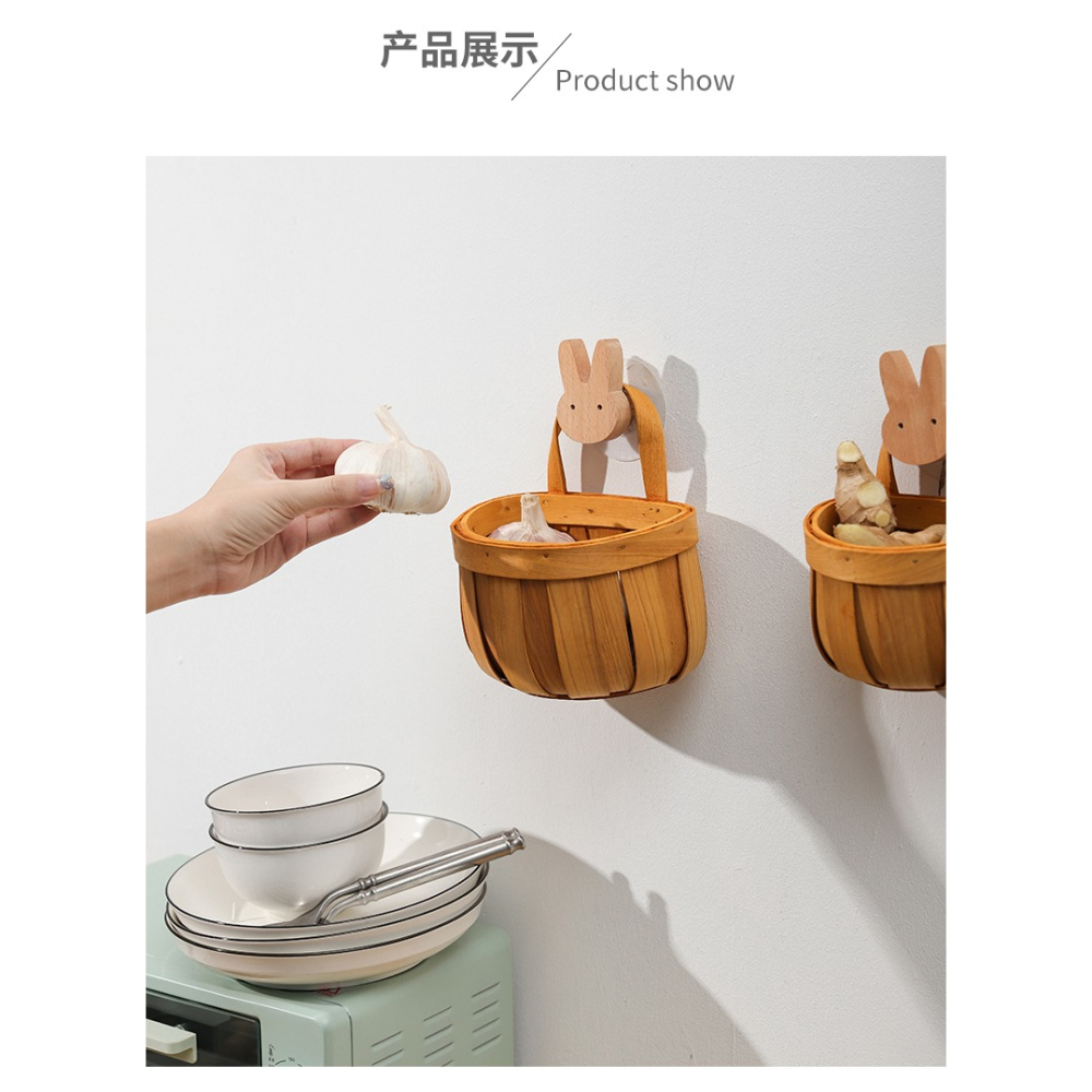 異興實木掛鉤免打孔創意墻上壁掛櫸木廚房粘鉤門後掛木質裝飾衣鉤-細節圖6
