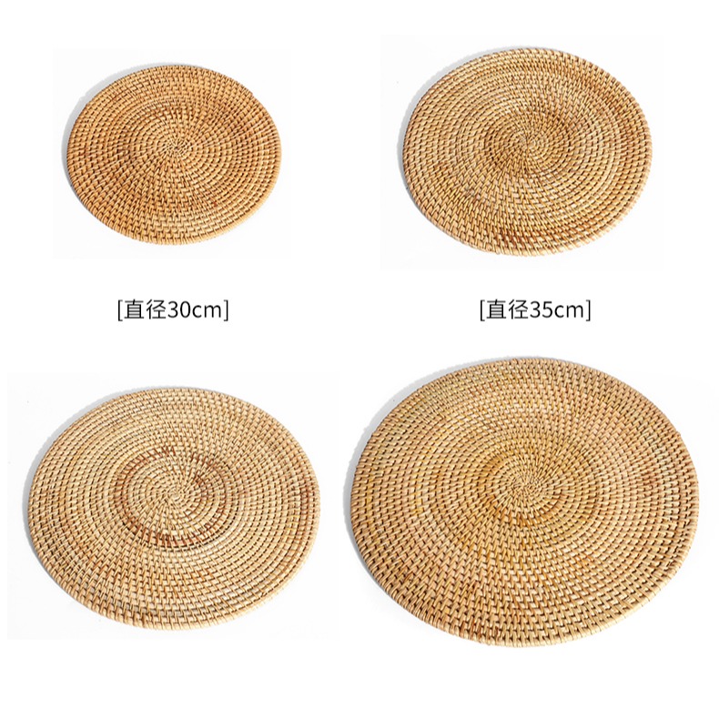 異興竹編製品家用手工編織茶杯墊藤編工藝品隔熱墊廚房餐墊防燙墊-細節圖8