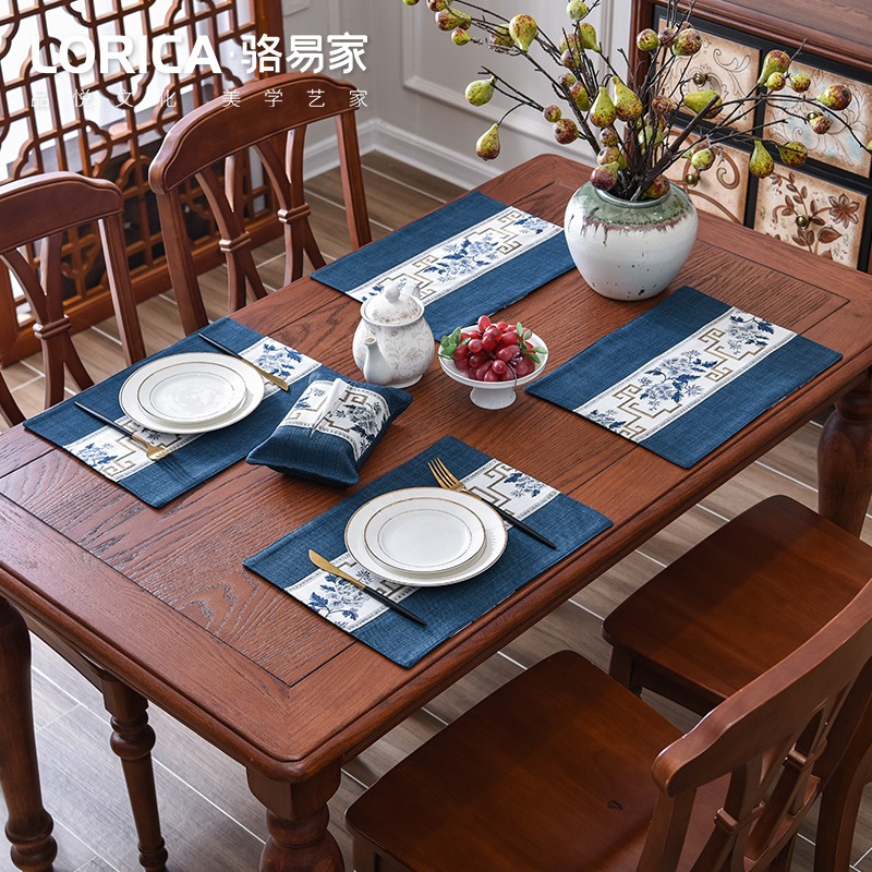 駱易家新年新中式餐墊布藝中國風餐布墊煙灰缸墊杯墊花瓶墊子杯墊-細節圖3