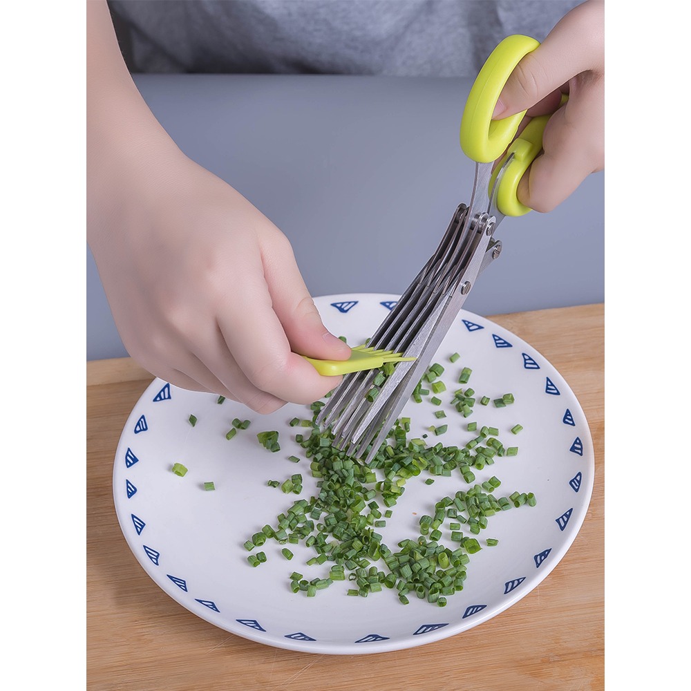 三層剪刀不銹鋼五層蔥花剪刀廚房食物碎蔥剪辣椒輔食切蔥神器a2-細節圖4