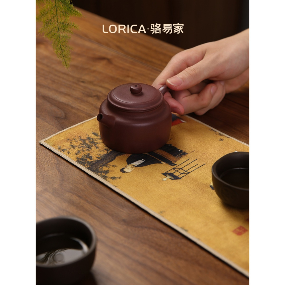 駱易家加厚茶巾茶布吸水高檔養壺巾禪意麂皮茶席茶桌茶臺毛巾抹布-細節圖3
