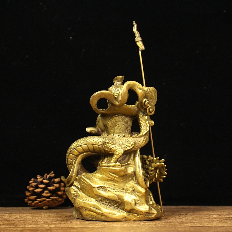 純銅騎龍三太子擺件哪吒三太子三壇海會大神家居供奉佛像擺件-細節圖3
