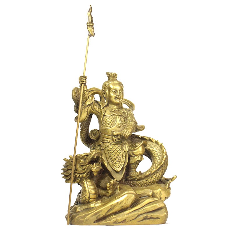 純銅騎龍三太子擺件哪吒三太子三壇海會大神家居供奉佛像擺件-細節圖4
