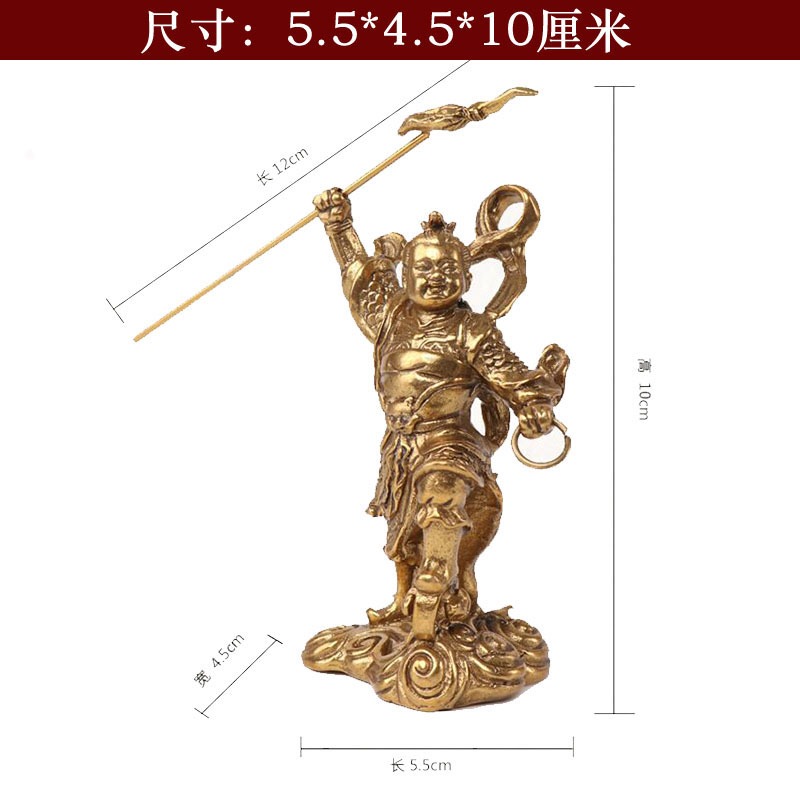 純銅騎龍三太子擺件哪吒三太子三壇海會大神家居供奉佛像擺件-細節圖5