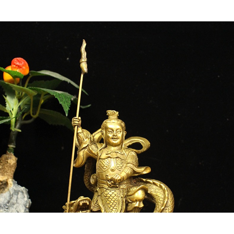 純銅騎龍三太子擺件哪吒三太子三壇海會大神家居供奉佛像擺件-細節圖6