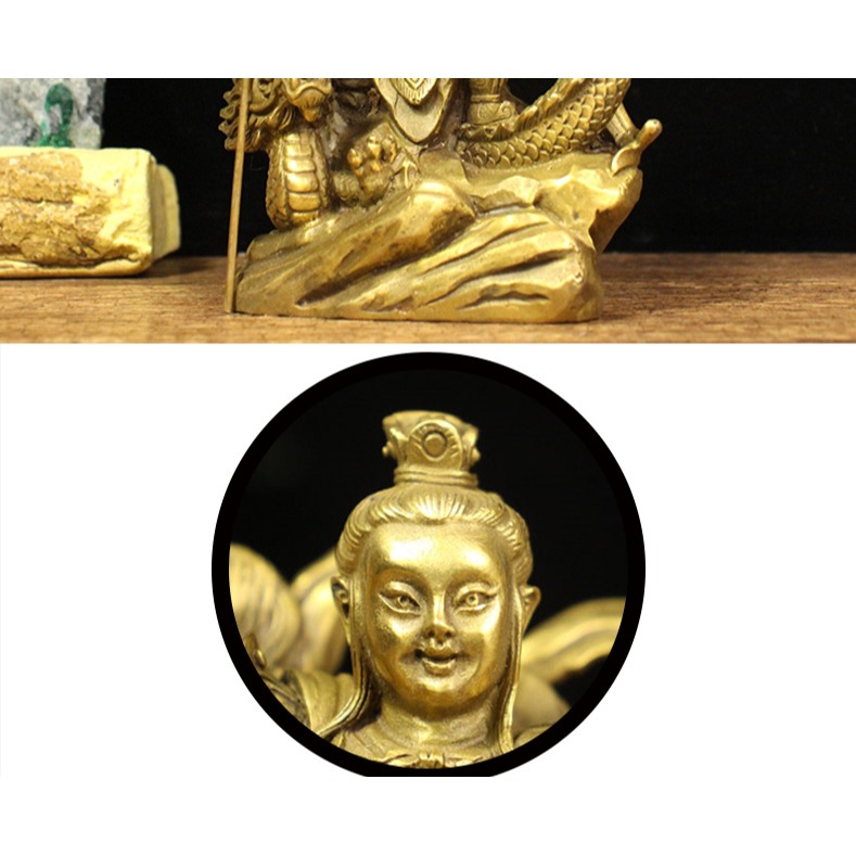 純銅騎龍三太子擺件哪吒三太子三壇海會大神家居供奉佛像擺件-細節圖7