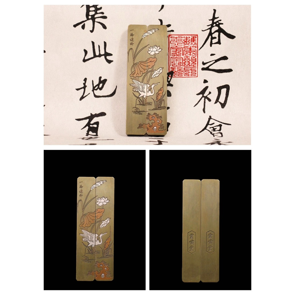 仿古黃銅鎮紙銅一對鎮尺純銅實心文房家居辦公室工藝品禮品擺設-細節圖9