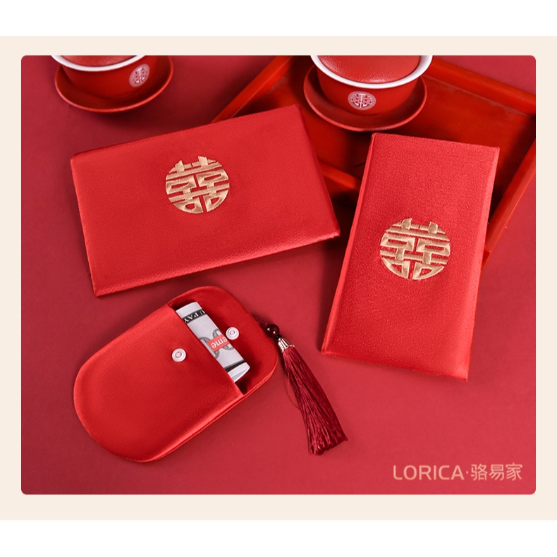 布藝改口紅包結婚父母給孩子紅包封萬元利是封結婚用品大全旗艦店-細節圖9