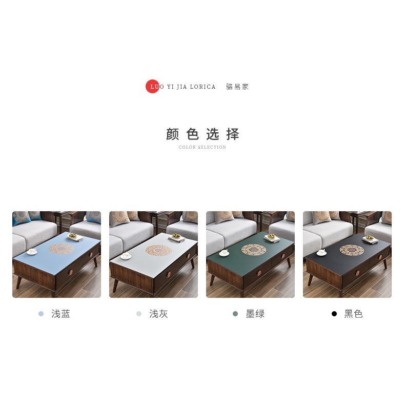 新中式餐桌墊防水防油防燙免洗桌布硅膠皮革茶幾墊臺布茶幾布蓋布-細節圖10