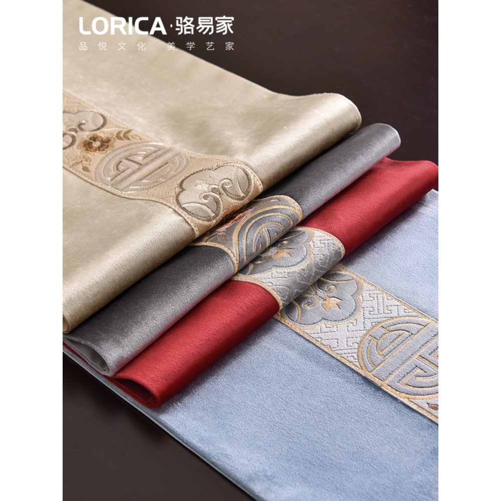 駱易家刺繡中式桌旗茶席茶臺餐桌旗布茶幾布藝桌布禪意長條茶桌布-細節圖5