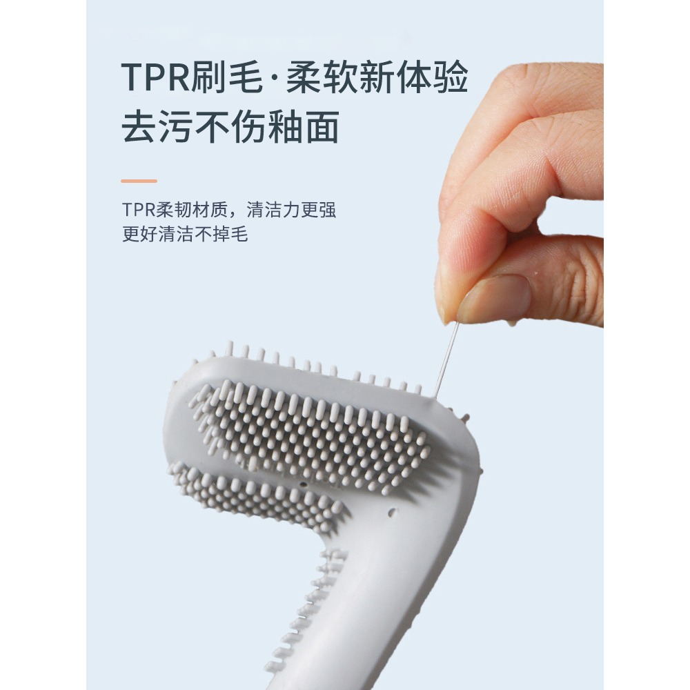 馬桶刷家用無死角長柄洗廁所底座高爾夫硅膠刷頭壁掛馬桶縫隙刷子-細節圖3