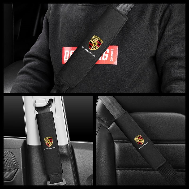 適用於保時捷macan 卡宴帕拉梅拉718 911汽車安全帶保護套 安全帶-細節圖3