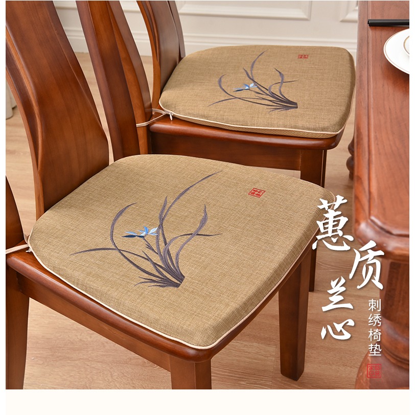 駱易家餐椅墊中式坐墊家用馬蹄形凳子墊椅子座墊可拆洗實木餐桌墊-細節圖7