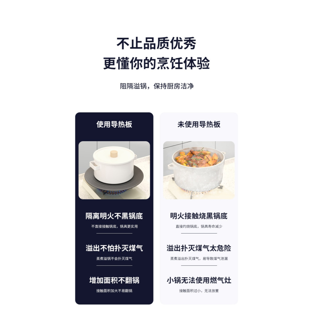 卡貝廚房導熱板煤氣竈解凍防燒黑琺瑯鍋加熱板隔熱板燃氣竈導熱盤-細節圖6