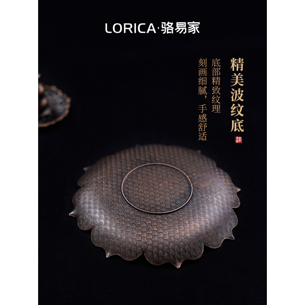 線香香插香爐家用室內薰香檀香爐合金插香盤香座蓮花香插創意擺件-細節圖5