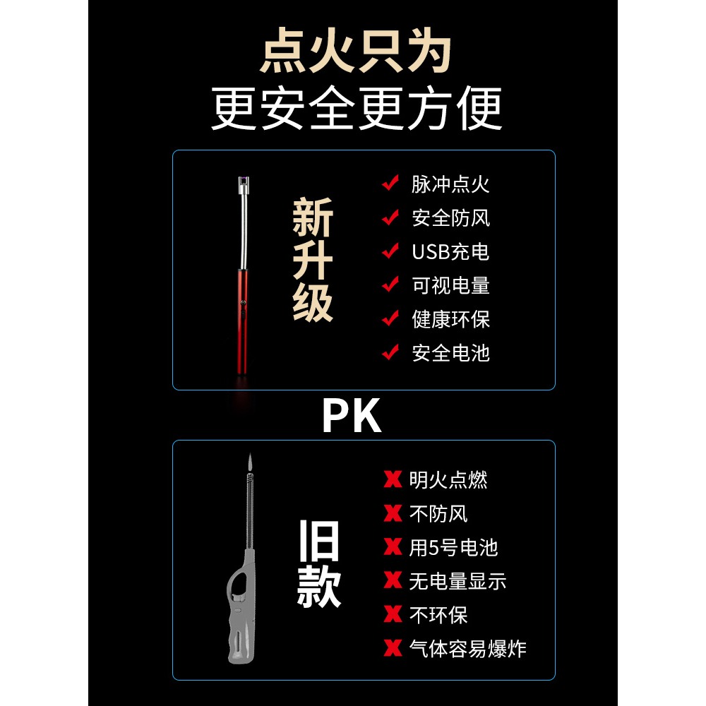 燃氣竈脈沖點火器長手柄電子煤氣爐竈打火機點火槍棒商用廚房神器-細節圖5