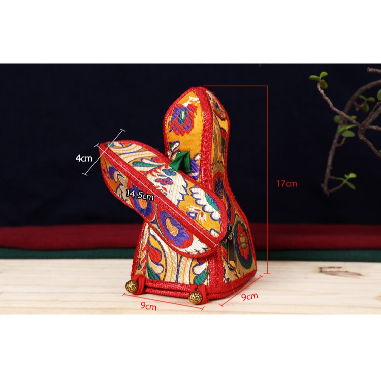 佛教用品金剛杵套加厚硬金剛鈴杵套金色小號通用西藏供具刺繡-細節圖6