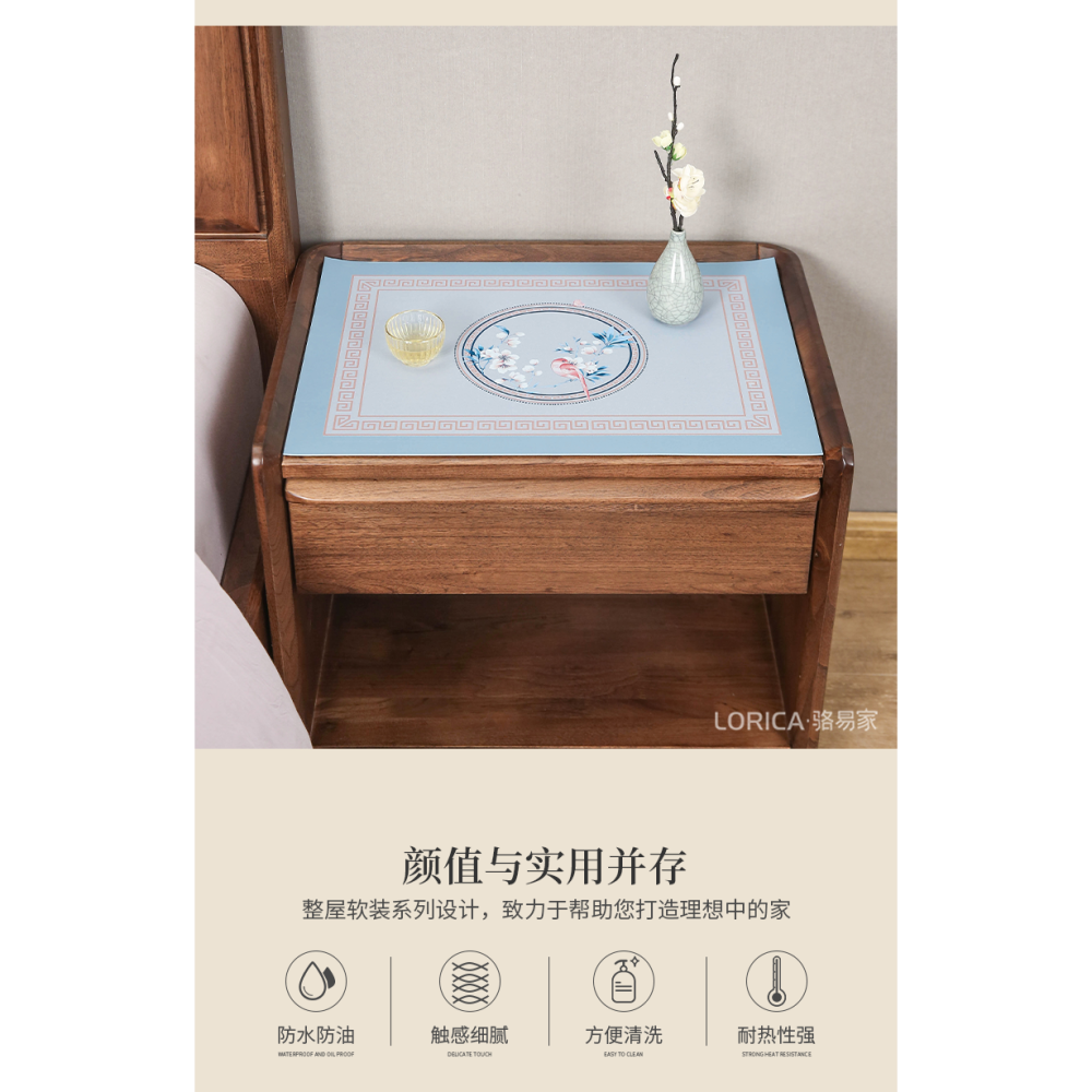 駱易家防水牀頭櫃墊子蓋佈防塵套罩保護墊冰箱滾筒洗衣機皮革墊子-細節圖8