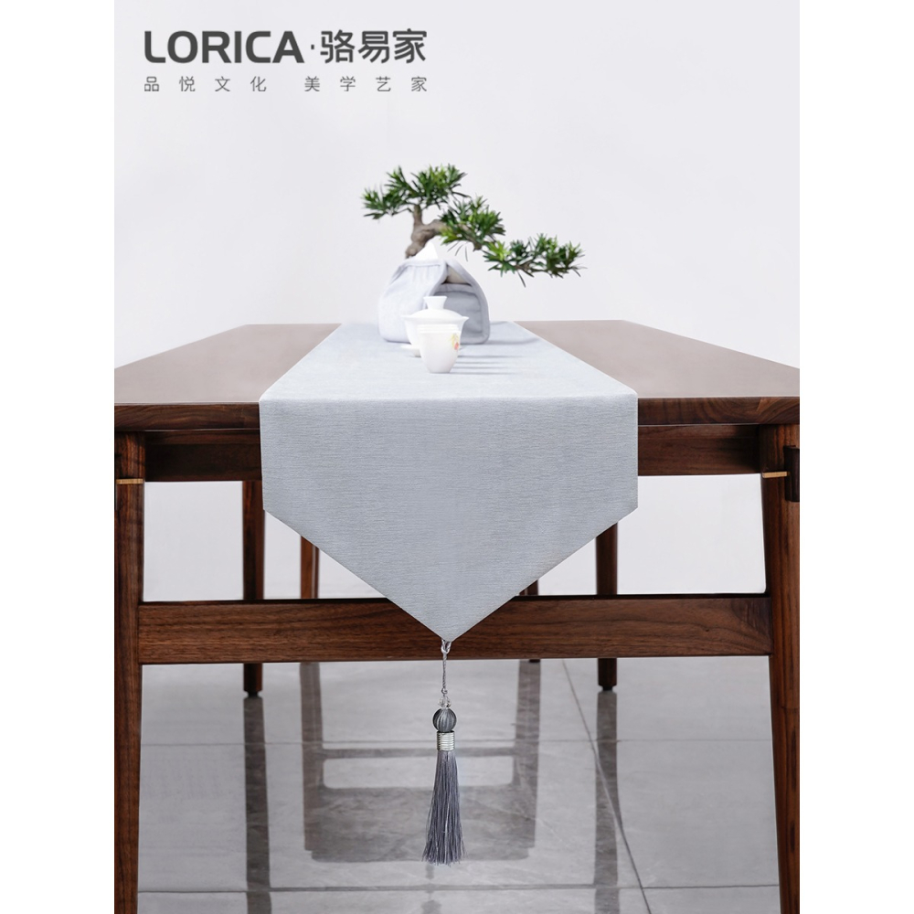 簡兮 新中式桌旗現代簡約茶臺茶席麻布禪意布藝桌布中國風茶桌布-細節圖3