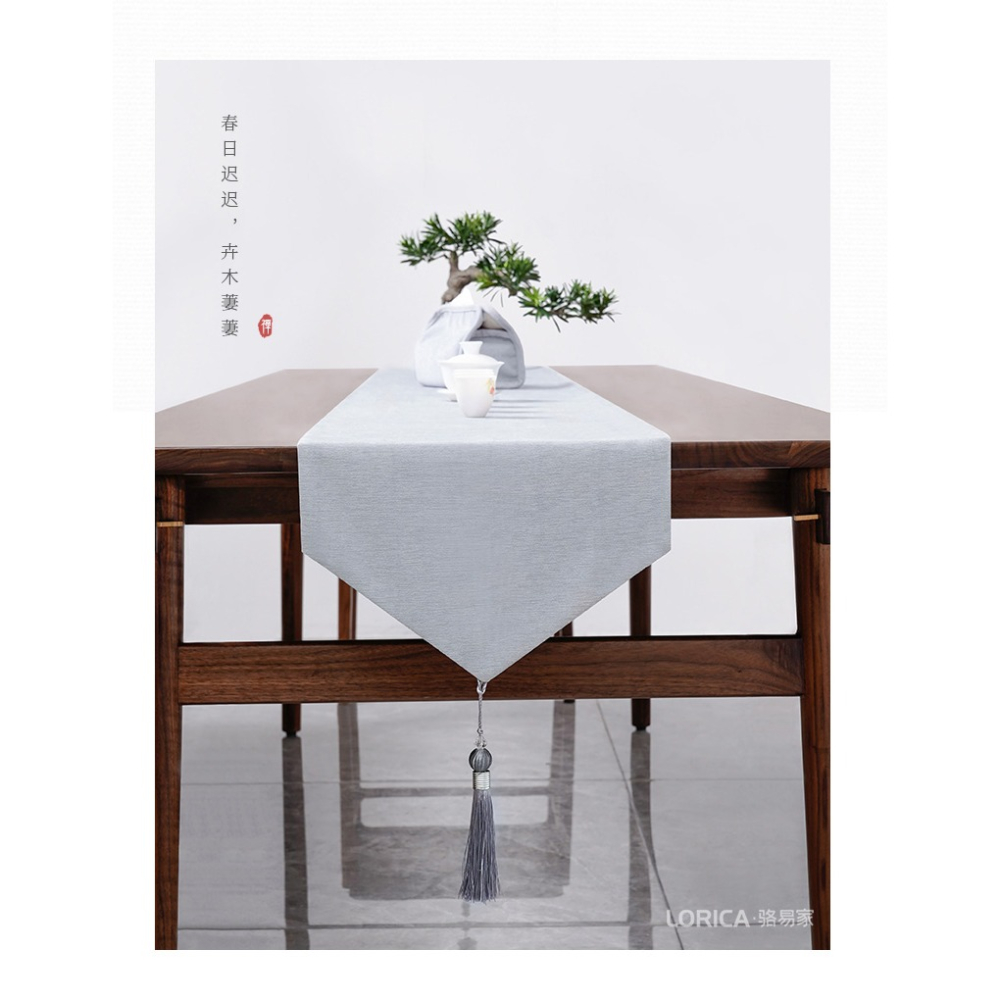 簡兮 新中式桌旗現代簡約茶臺茶席麻布禪意布藝桌布中國風茶桌布-細節圖9