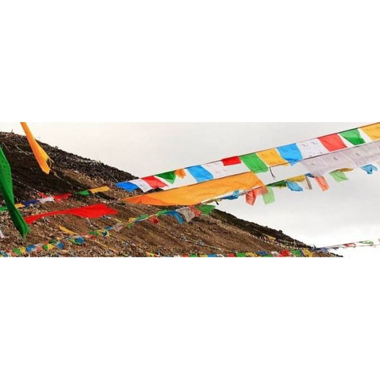 全家福經幡五色旗燙金綢緞經旗風橫掛馬旗龍達10面10種經文3.5米-細節圖5