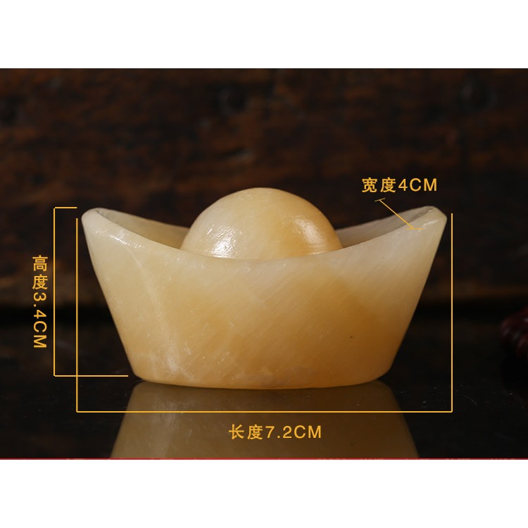 天然黃玉元寶擺件福祿壽喜吉祥物用品家居擺設-細節圖8