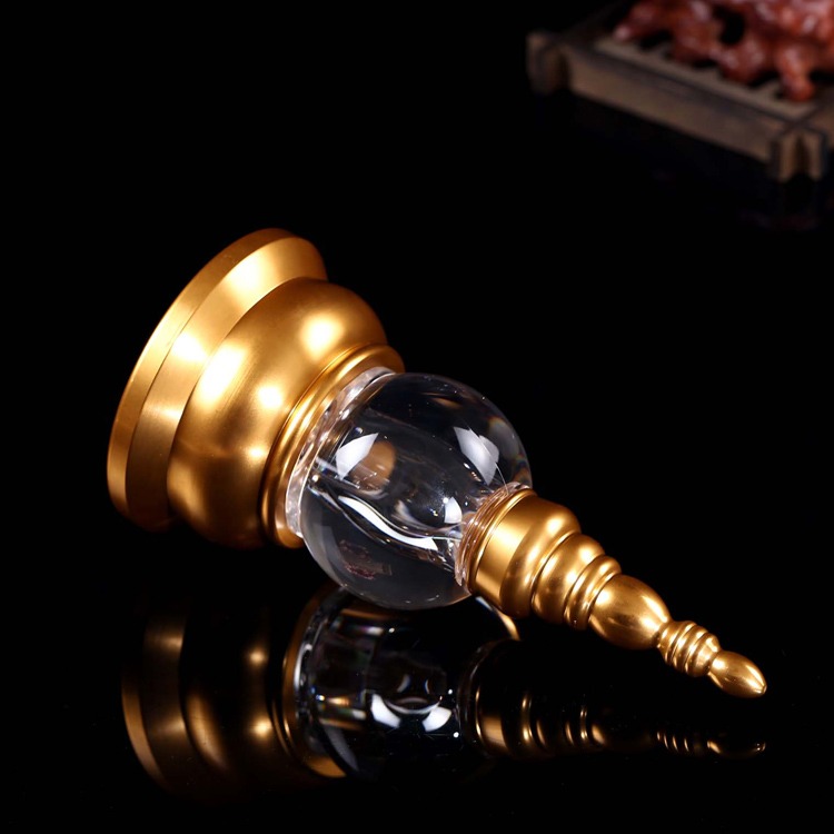 福慧緣藏傳佛教用品合金寶瓶佛塔供奉擺件可裝舍利高16cm-細節圖3