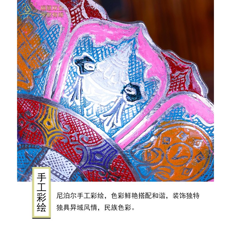 尼泊爾純銅糖果盤供果盤零食盤尼泊爾工藝品果盤創意現代擺件小號-細節圖8