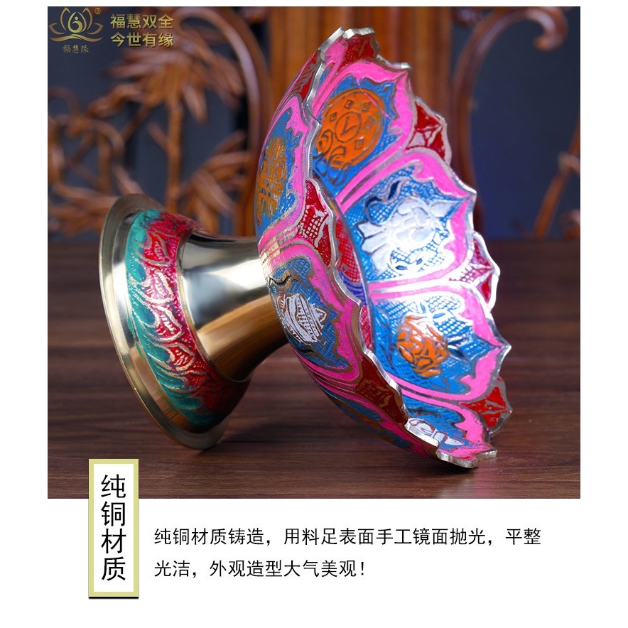 尼泊爾純銅糖果盤供果盤零食盤尼泊爾工藝品果盤創意現代擺件小號-細節圖9