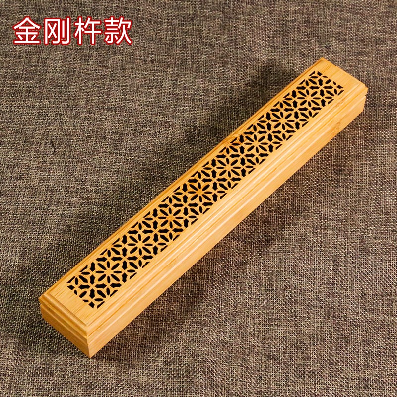楠竹線香爐佛教雕刻六字真言臥香爐薰香爐雕刻鏤空家用立香爐擺件-細節圖6