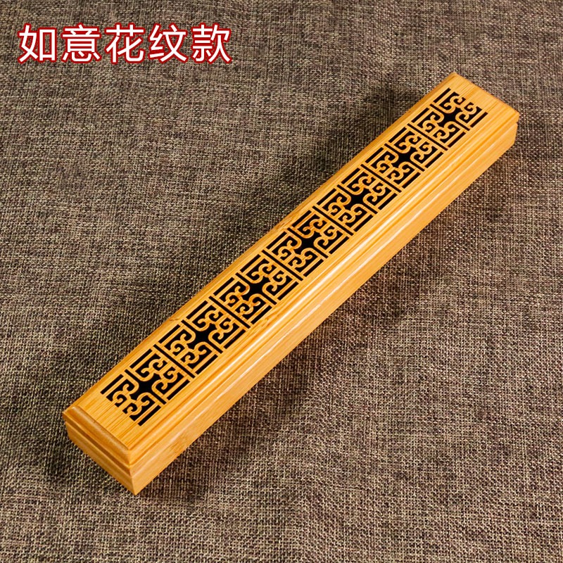 楠竹線香爐佛教雕刻六字真言臥香爐薰香爐雕刻鏤空家用立香爐擺件-細節圖8